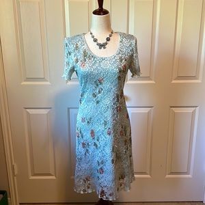 Dressbarn | Floral Lace Party Slip dress | Size: 6 | color: Mint green